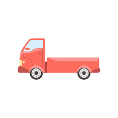 Red truck, delivery cargo lorry vector Illustration
