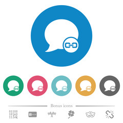 Blog comment attachment flat round icons