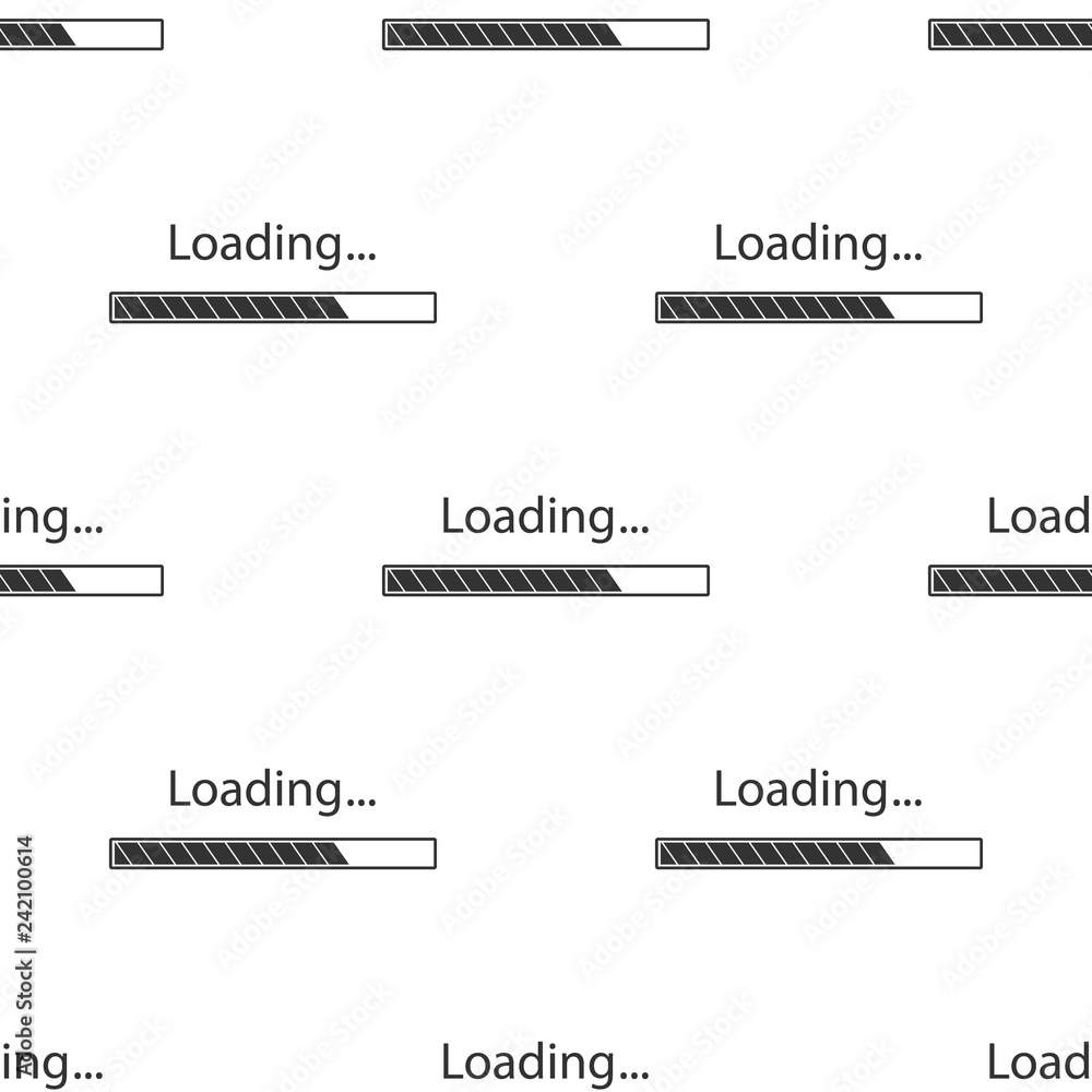 Aufkleber loading icon seamless pattern on white background. progress bar icon. flat design. vector illustrati