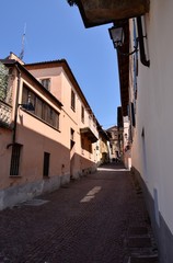 Fototapeta na wymiar La morra, Piedmont, Italy. July 2018. The alleys of the historic center. We are in the heart of the Langhe, a land of fine wines, recognized all over the world. UNESCO heritage.