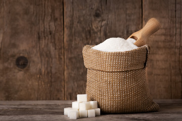 sugar in burlap bag