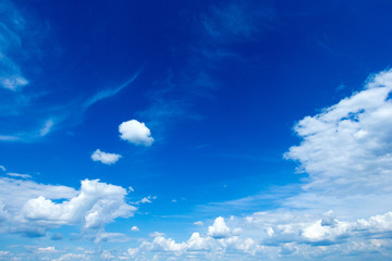 blue sky background with tiny clouds