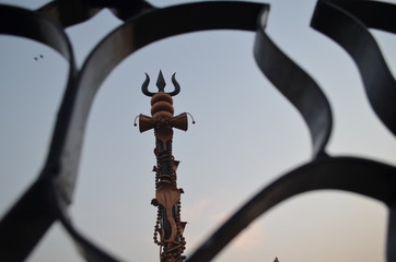 cross, sky, religion, isolated, lamp, christ, blue, old, metal, church, light, object, lantern,...