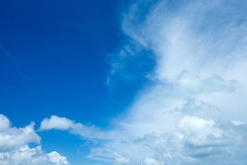 blue sky background with tiny clouds