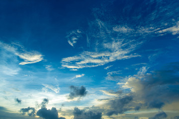 blue sky background with tiny clouds