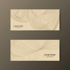 Brown abstract contour lines collection