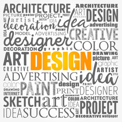 DESIGN word cloud collage, creative business concept