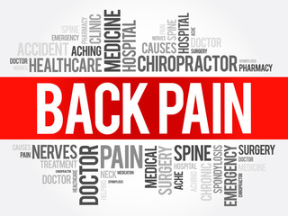 Fototapeta premium Back Pain word cloud collage, health concept background