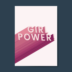 Pink girl power typography vector