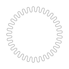 Round Decorative Border Frame with wavy line. Vector illustration.