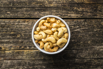 Roasted cashew nuts.