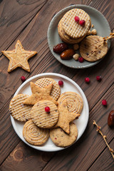 Homemade healthy multi cereal  cookies with dates and cranberries  