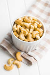 Roasted cashew nuts.