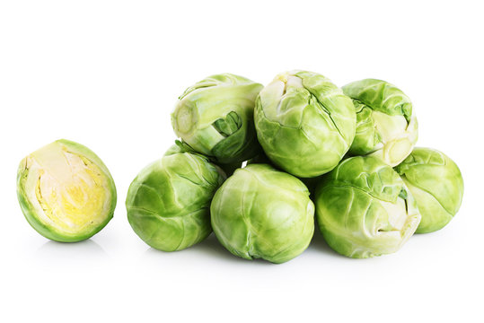 Brussels sprouts isolated on white background