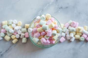 Fototapeta na wymiar Colorful mini marshmallow