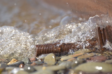 Rusty Bolt in Water