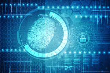 Fingerprint Scanning Technology Concept 2d Illustration