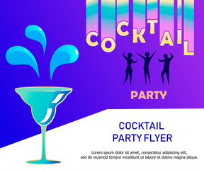 Flyer for night cocktail party.