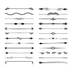 Fototapeta na wymiar Collection of vector dividers. Can be used for design, letters, jewelry, gifts, notebooks
