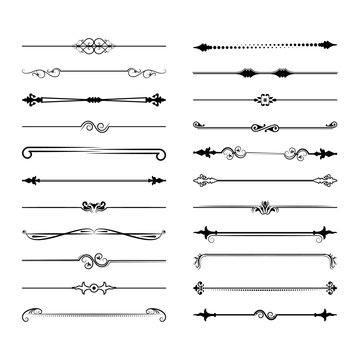 Collection of vector dividers. Can be used for design, letters, jewelry, gifts, notebooks