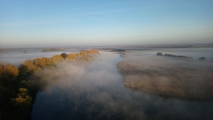 fog over river
