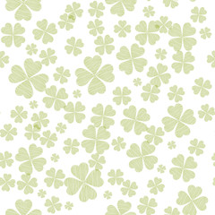 Abstract seamless pattern with green shamrock