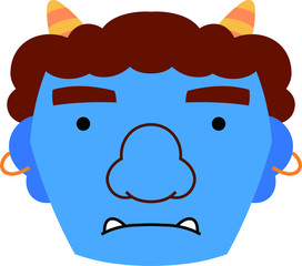 Cute japanese blue demon Mask