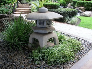 Stone lantern in the garden