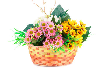 Fototapeta na wymiar Flowers in basket