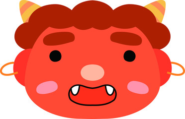 Cute japanese red demon Mask