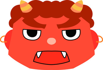 Cute japanese red demon Mask