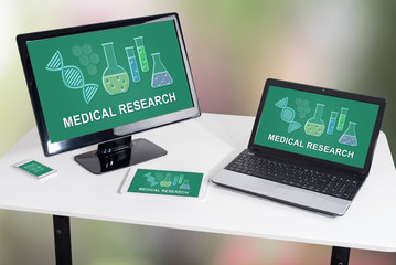 Medical research concept on different devices