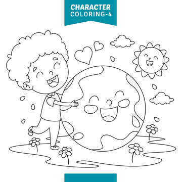 Vector Illustration Of Character Coloring Page
