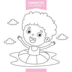 Vector Illustration Of Character Coloring Page