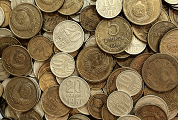 Soviet coins background