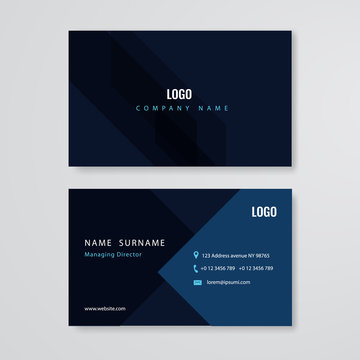 Abstract blue business card design template vector