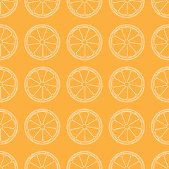 Orange fruit seamless. Line art style Vector Illustration for your package design.