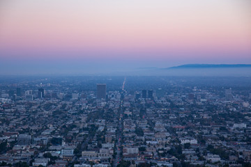 Naklejka na ściany i meble Beautiful sunset view at Los Angeles, USA