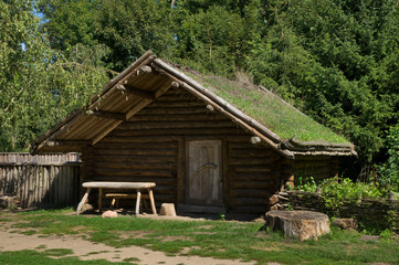 Historical settlement in Biskupin. Poland