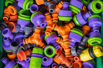 Various adapter for watering hoses on the garden market.