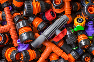 Various adapter for watering hoses on the garden market.