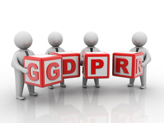 3d rendering man holding GDPR 