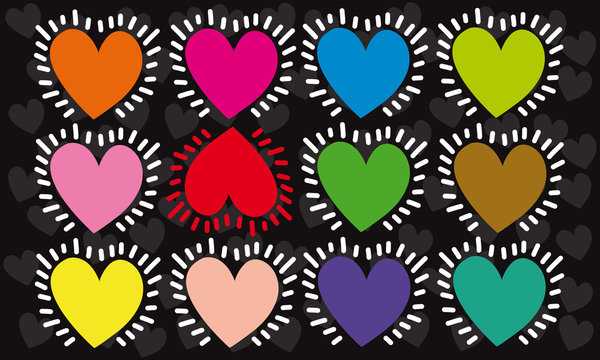c&oelig;ur,motif c&oelig;ur, c&oelig;ur qui bat en couleurs