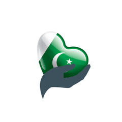 Pakistan flag, vector illustration on a white background