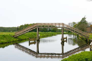 High wooden bridge