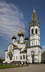 Fototapeta na wymiar Church of Holy Blessed Prince Alexander Nevsky in Pavlovskaya sloboda. Russia