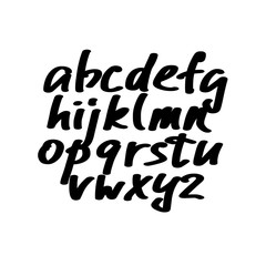 Fototapeta na wymiar Alphabet letters.Black handwritten font drawn 