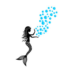 Mermaid with bubbles