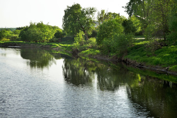 Fototapeta na wymiar Sudogda river in Sudogda. Russia