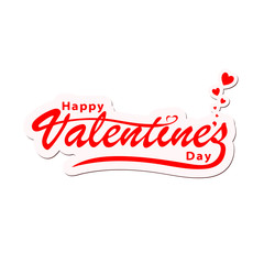 Valentine's Day Holiday Hand Lettering Text Isolated On White Background. Vector Illustration.